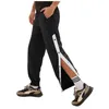 Herenbroeken Heren Tear Away Casual Sportbroek Basketbalbaan Hoge split Side Snap Losse joggingbroek Atletische trainingsbroek