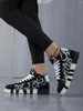 Buty zwykłe Unisex High Top łyp z graffiti Wzór czarno-biały klasyczne kolory przednie sznurowanie