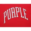 2024 Primavera/Verano Nueva gran letra roja estampado púrpura básico para hombres y mujeres camiseta de manga corta grande ee01