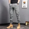 Men's Pants Casual Side Flap Pockets Workwear Tapered Cargo For Spring Fall Outdoor