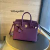 Genuine Leather Handbag BK L Sea Anemone Purple Litchi Bag Leather Handbag Large Capacity Top Layer Cowhide Commuter Womens Bag Single Shoulder Messenger Bag