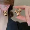 Boucles d'oreilles créoles lisses à trois boules rondes pour femmes, bijoux de tempérament de Style français