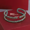 Bracelets en strass vert pour femmes, charmants de styliste, avec coffrets, cadeau d'anniversaire et de noël