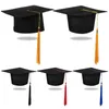 Bérets Félicitations Grad Graduation Hat Cérémonie de diplôme 2024 Happy University Academic High School Party Supplies