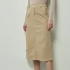 Saias cintura elástica longa denim saia mulheres vintage bege a-line jean primavera verão 2024 jupe