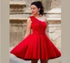 New Arrival Short Length A Line Homecoming Dresses One Shoulder Beautiful Satin Graduation Party Dresses Sweet Dresses8223530