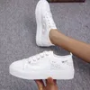 Casual Shoes Women 2024 Fashion Summer White Cutouts Lace Canvas Hollow Breathable Platform Flat Sneakers Zapatillas Mujer
