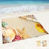 Tapis de plage en forme de coquille d'étoile de mer, couverture de plage résistante au sable avec poches d'angle et sac en filet pour fête sur la plage, voyage, camping