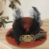 Baskar Steam Punk Hair Clip Funky kostymtillbehör Hårnål Felt Top Hat Fedoras For Women Nightclub Halloween Party Favors Carnival