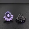Boucles d'oreilles pétales de fleurs d'eau pour femmes, accessoires de mariage à la mode, bijoux en cristal de zircone cubique, 2024