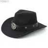 Chapeaux à large bord seau 2 tailles hommes femmes mélange de laine Western Cowboy Sunhats fête voyage Sombrero casquettes d'extérieur classique rétro chaud 240319