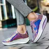 Casual Shoes Luxury Paillette Glitter Sneakers Woman Fashion Shiny Purple For Women Trendy Patent Leather Women's Platform