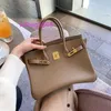 Women Totes Handbag L Genuine Leather Lock with Lychee Pattern Cowhide Top Layer Large Capacity Bag Hand-held One Shoulder Crossbody Trendy