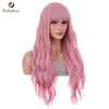 Parrucche sintetiche Parrucche Cosplay Aideshair Parrucca rosa da donna Parrucche lunghe e soffici, ricci e ondulati per ragazza Parrucche sintetiche per feste cosplay amichevoli al calore 240329