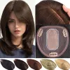 Toppers Silk Base Topper Clip In Real Human Hair Wigs Women Toupee Hairpiece With Bangs Blonde Hair Toppers For Women Hair Extensions