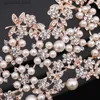 Tiaras luxuriou Crystal lmitation Pearl Gold Wedding Tiara Corona nupcial Cabeza Joyería Prom Queen Headpiece Accesorios para el cabello de boda Y240319