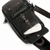 Bag 2024 Leather Men Shoulder Fashion Trending Mens Crossbody Black Chest Pack Casual Bags PT1212