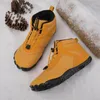 Chaussures de marche pieds nus bottes femmes hiver neige pour hommes peluche chaud cheville antidérapant extérieur imperméable randonnée grande taille