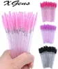 50Pcs Disposable Micro Glitter Eyelash Mascara Wands Mini Crystal Eye Lashes Brush Comb Pink White Spoolies2759182