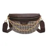 Totes Houndstooth Crossbody Bag Woman 2024 Spring Summer Chain Leopard Print Wide Strap Cross Body Chest Shoulder Daily Purses