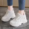 Rimocy Hidden Heels Sneakers for Women Breathable Mesh Platform Sports Shoes Woman Mix Color Height Increasing Casual Shoes 240228