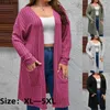 여자 니트 2024 니트 플러스 크기 아웃복 가디건 재킷 가을 겨울 옷 코트 패션 패션 포켓 도매.