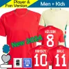 País de Gales 2024 Camisa de futebol WILSON RAMSEY BALE Euro Cup Novo 2025 Seleção Nacional 24 25 Camisa de futebol Masculino Kit Infantil Conjunto completo Home Vermelho Fora Amarelo Uniforme masculino BROOKS JOHNSON