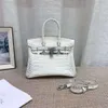 Handtassen Berkins Diamond Large Bag Classic Buckle Fashion White 2024 Designer Capaciteit Messenger Himalayan Tassen Crocodile dames bakken SF0B 4FPE