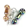 5.3 Inch Hand Glass Pipe with Golden Silver Metallic Color Thick Pyrex Colorful Funny Fashionable Smoking Pipes Glass