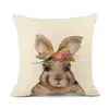 Pillow Happy Easter Decoration Pillowcase Cartoon Spring Flowers Cover 45x45 Letter Eggs Fairy Tale 2024 E1503