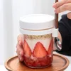 Wine Glasses Large Capacity Useful Breakfast Water Milk Bottle With Spoon Kit Wide Mouth Oatmeal Cup Food Grade Kitchen Accessories