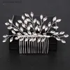 Diademi Argento Colore Perla Cristallo Pettini per capelli da sposa Accessori per capelli per fiore da sposa Copricapo Donna Sposa Ornamenti per capelli Gioielli Y240319