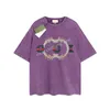 Męski projektant Gu T-shirt vintage retro myjnia koszula luksusowa marka T koszule damskie krótkie rękaw T-koszulka letnie koszulki przyczynowe Hip Hop Tops
