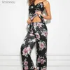 Damska odzież snu Nowa moda dla kobiet bez rękawów Black Lace Floral Nightwear Pajamas Zestawy miękkie wygodne seksowne zestawy mody 2023 HOT SPRZEDAŻYC24319