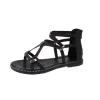 Sandals femmes décor metal zip back gladiator sandals plage sandales imprimement lacets up ouverts à lanières