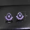 Boucles d'oreilles pétales de fleurs d'eau pour femmes, accessoires de mariage à la mode, bijoux en cristal de zircone cubique, 2024