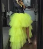 High Low Tulle Skirts Girls Party Prom Dress Tutu Cheap Woman Tulle Skirt For Evening Tiered TUTU Candy Color Prom Gowns Only Skir7887882