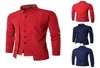 Men039s Overhemden 2021 Heren Lente Herfst Lange Mouw Button Down Slit Fit Formeel Zakelijk Overhemd Wit Zwart Rood Blauw1858452