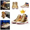 Presidential Trump Sneakers Basketballschuhe Herren The Never Surrender High Casual Designer Modeschuh Goldweiße Gummisohle Golden Upper Lace Trumps Trainer