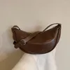 Cordão feminino pequeno crossbody saco de couro pu crescente chique ombro bolinho versátil tote axila menina elegante bolsa