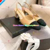 Kanał Kobiety Slingbacks Łańcuchy sandałowe Balet Flats Buty Espadrilles Sandals Panie Party Wedding Sukni