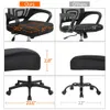 Yaheetech Ergonomic Computer Mid Back Adjustable Desk with Lumbar Support Armrest, Swivel Rolling Mesh Task Gaming Chair for Home Office Work Study, Black