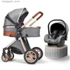 عربات العربات# 2022 New Baby Stroller High Landscape Baby Cart يمكن أن تجلس يمكن أن تكذب Bassinet Pushable Charrier Carrier Free Free L240319