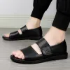 Sandales Uyoyu 2021 Nouvelle grande taille 45 Vérineuse cuir en cuir Men de vache sandales Summer de qualité Slippers décontractées baskets extérieures chaussures de plage