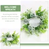 Decorative Flowers 2 Pcs Artificial Garland Christmas Decorations Home Indoor Eucalyptus Leaves Simulation Leaf Wreath Iron Front Welcome