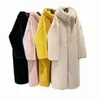 Custom Big Fur Hood Womens Coat Wholesale Yellow Black White Pink Colorful Faux for Women