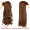 Synthetische pruiken Synthetische pruiken MEIFAN Lang synthetisch clip-on haartopper Voeg volume toe Onzichtbare sluiting Haarstukje met pony voor het bedekken van wit haar 240328 240327