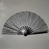 Decorative Figurines Handmade Folding Fan Ultralight Portable Handheld With Storage Bag For Women Shiny Hand Rave Ideal