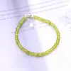 Strand Natural Green Peridot olivine pärlor armband 4,5 mm kvinnor män sträcker helande kristallklar runda