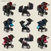 عربات# 2024 جديدة Twin Strollerbaby Strollerfolding Stroller Twins Baby Carriagedouble Seat Stroller Travel Pushscape High Landscape L240319